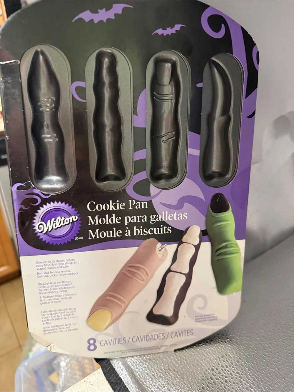 NWT Wilton Finger Cookie Pan in Black and Purple Packaging